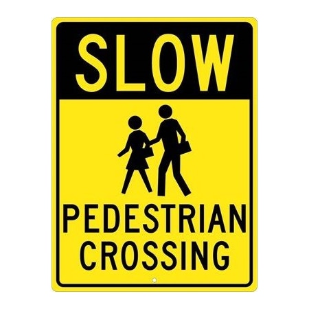 NMC Slow Pedestrian Crossing Sign, TM166K TM166K